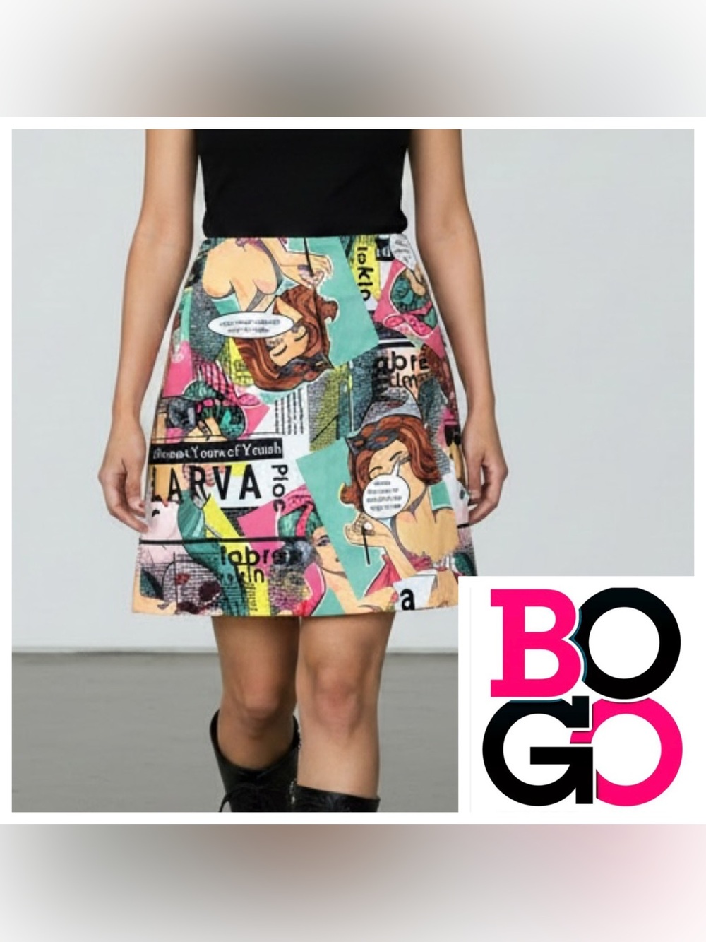 SHEIN Multicolor Pop Art A-Line Skirt - Graphic Print Women’s Skirt size XL